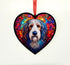 Bearded Collie Stained Glass Effect Heart Suncatcher